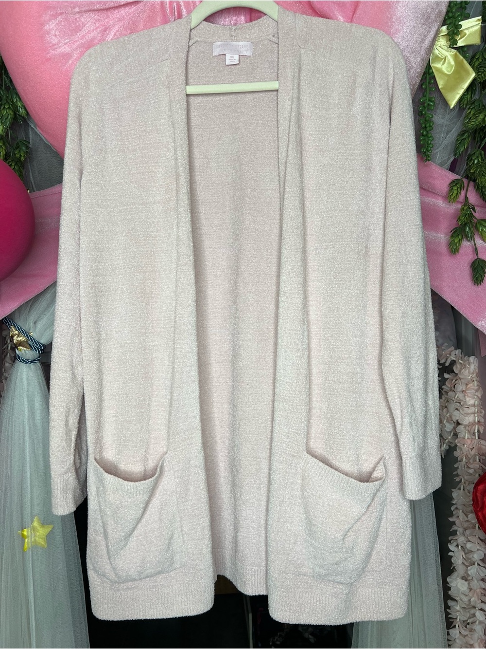 Barefoot Dreams Open-Front Cardigan in Petal size XS
